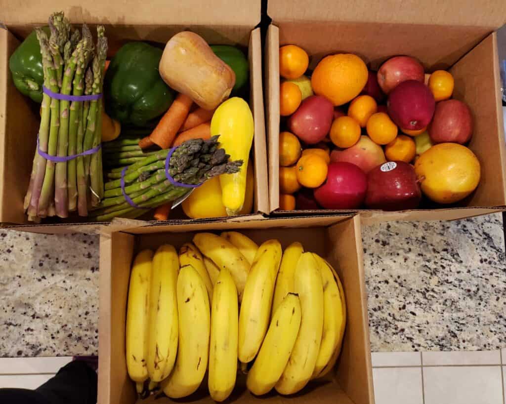 Three produce boxes from Flashfood.